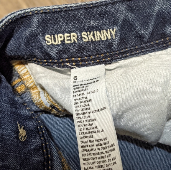American Eagle Womens Blue Super Skinny Size 6 Reg 26" inseam - Picture 8 of 11